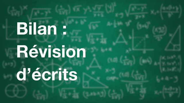 Calcul et trigo : Sujets d'écrits