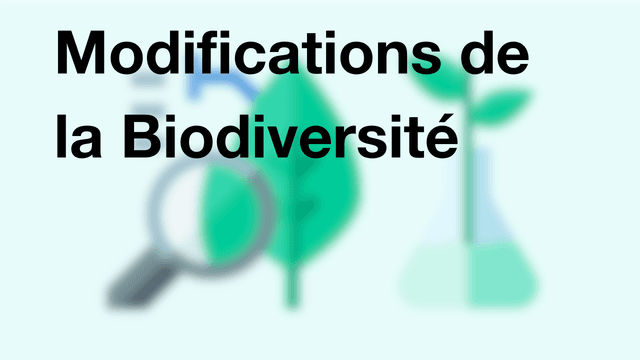 Modifications de la Biodiversité