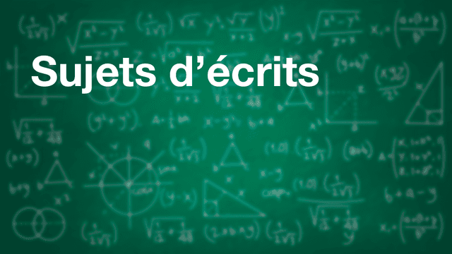 Sujets d'écrits