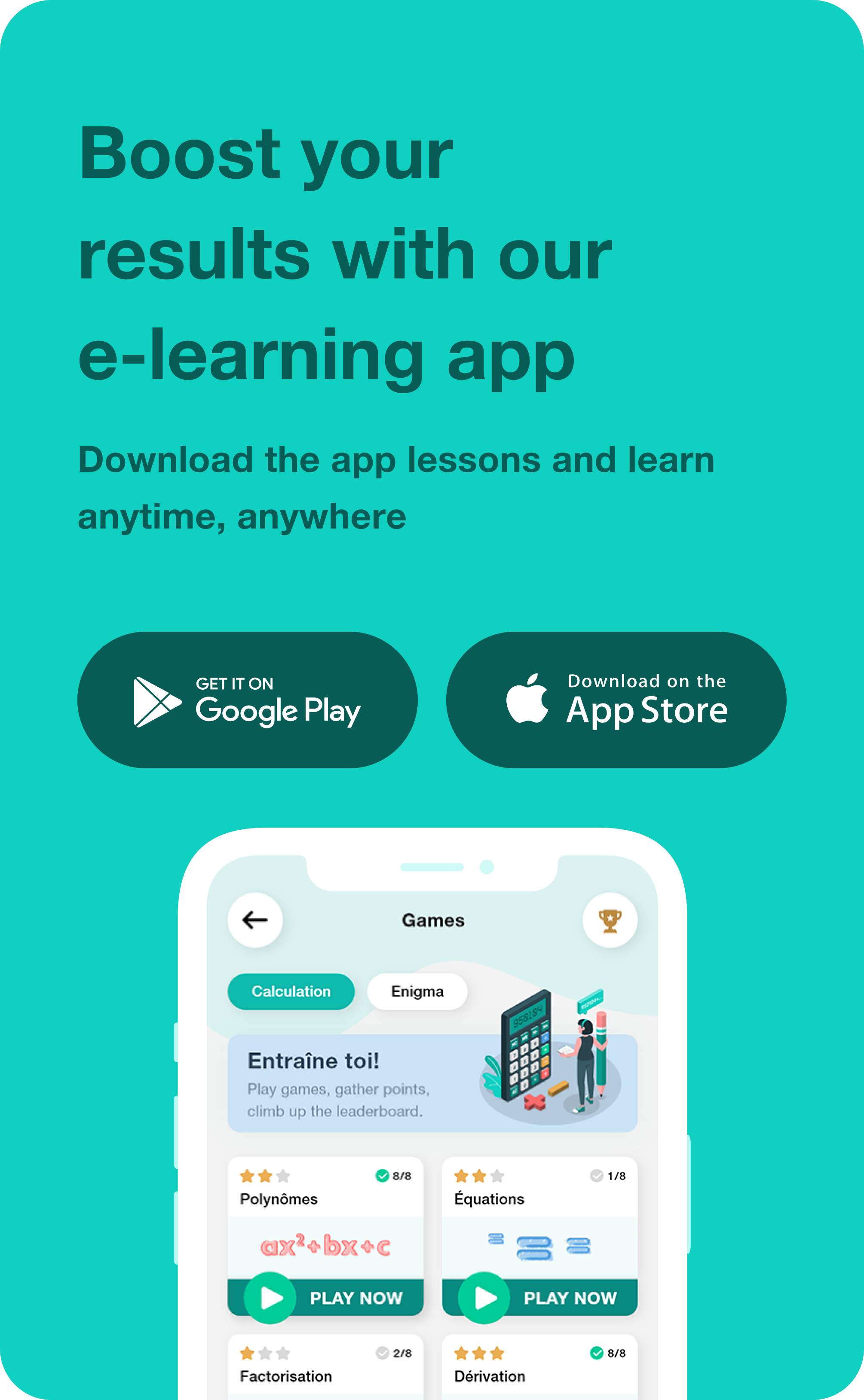 Boost your result with our e-learnin app
